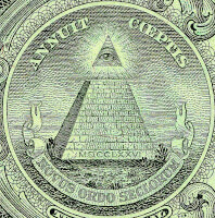 'Alziend oog' op dollarbiljet, bron Wikipedia / Bron: De:Benutzer:Verwüstung, Wikimedia Commons (Publiek domein)