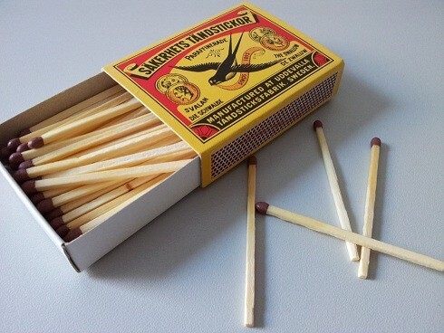 Box with safety matches