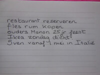 A. Taken, notities en gebeurtenissen